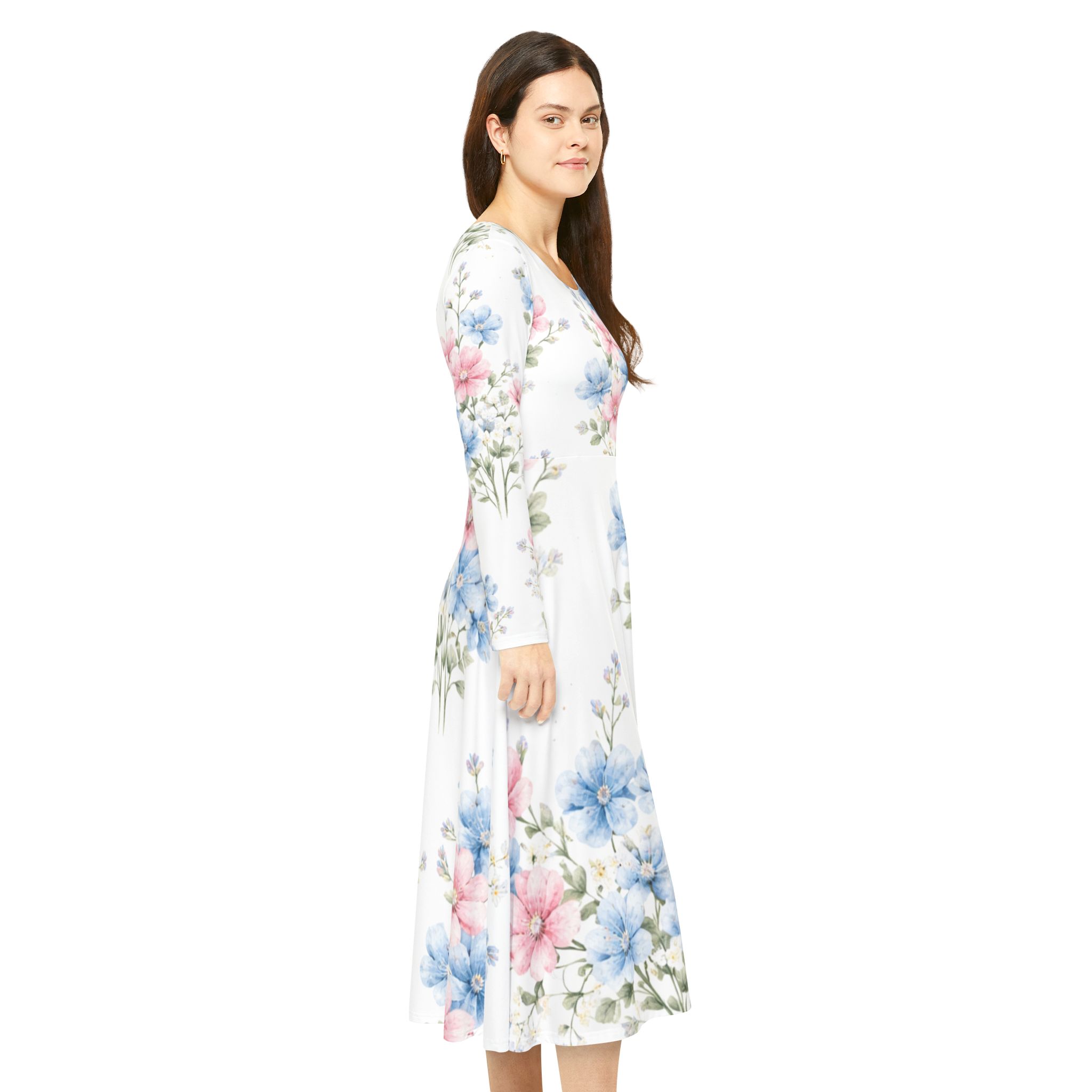 women's long sleeve dance dress (aop) women's long sleeve dance dress (aop)