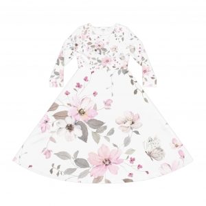 floral watercolor long sleeve dance dress