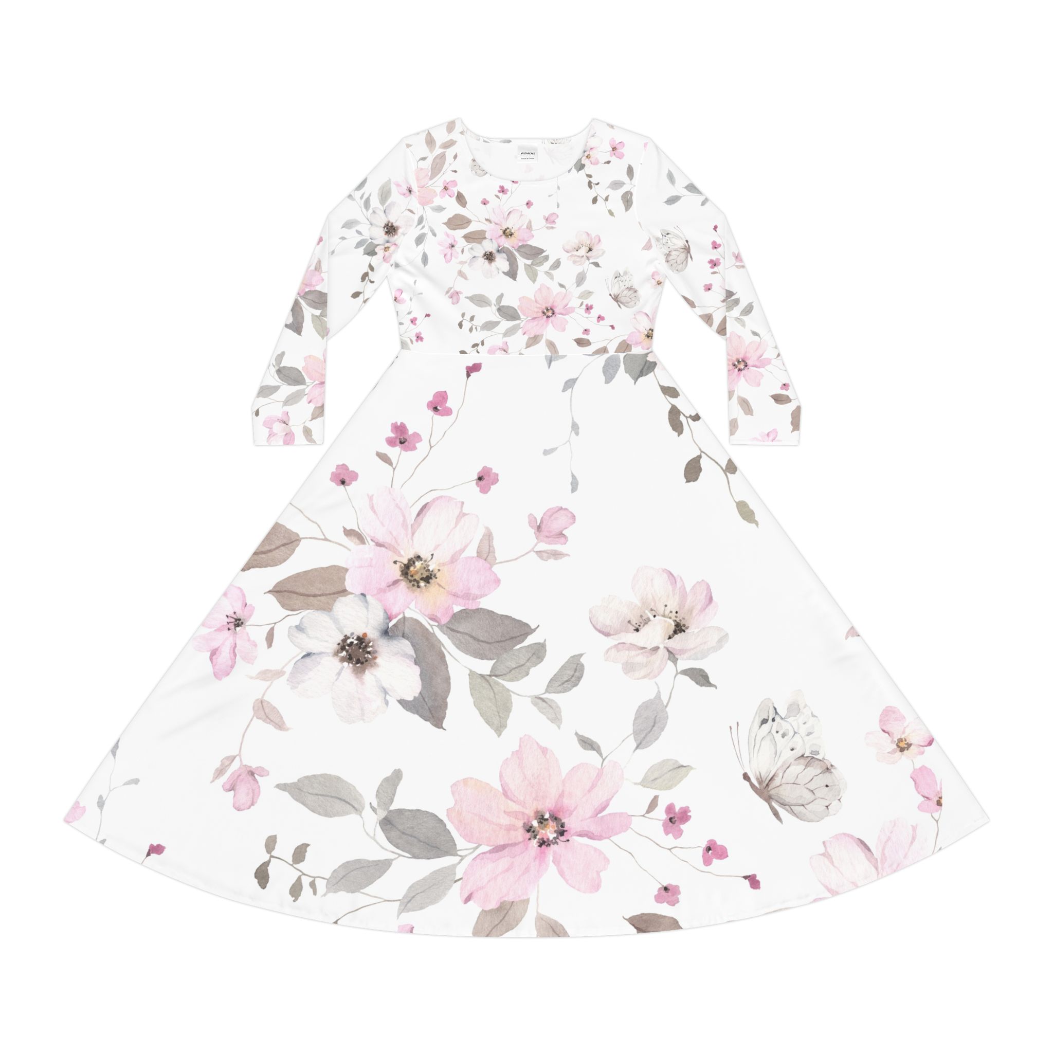 floral watercolor long sleeve dance dress floral watercolor long sleeve dance dress