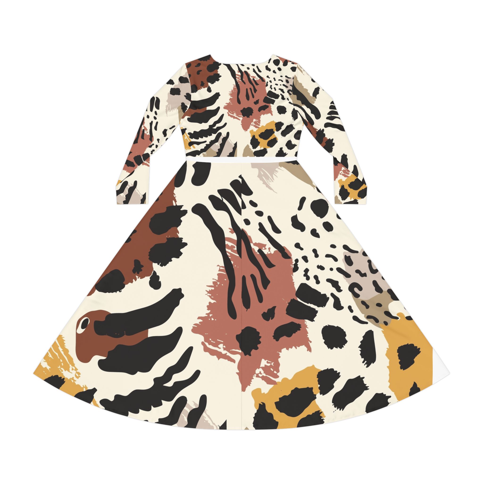 abstract animal print dance dress | long sleeve twirl skirt abstract animal print dance dress | long sleeve twirl skirt