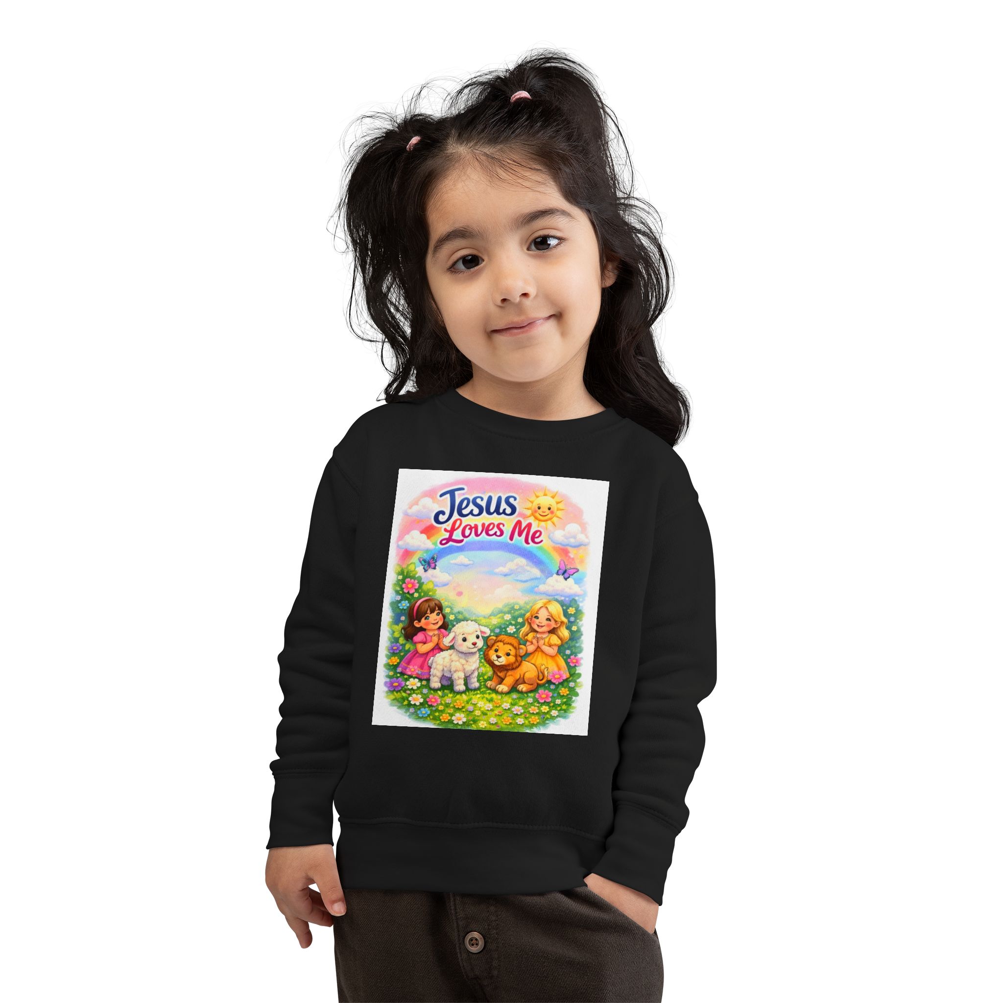 little girls sweatshirt "jesus loves me" & "child of god" little girls sweatshirt "jesus loves me" & "child of god"