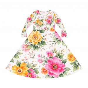 april floral long sleeve dance dress