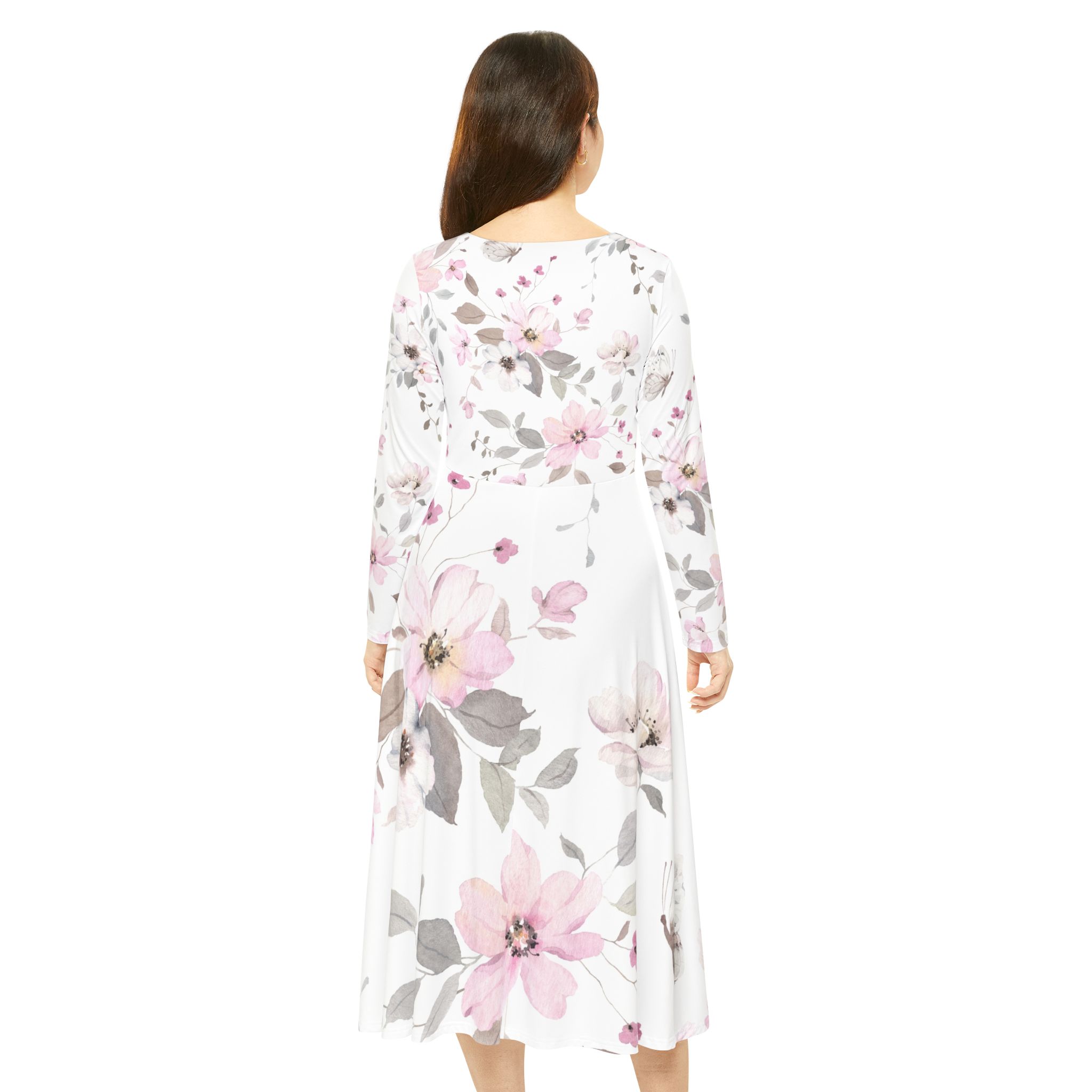 floral watercolor long sleeve dance dress floral watercolor long sleeve dance dress