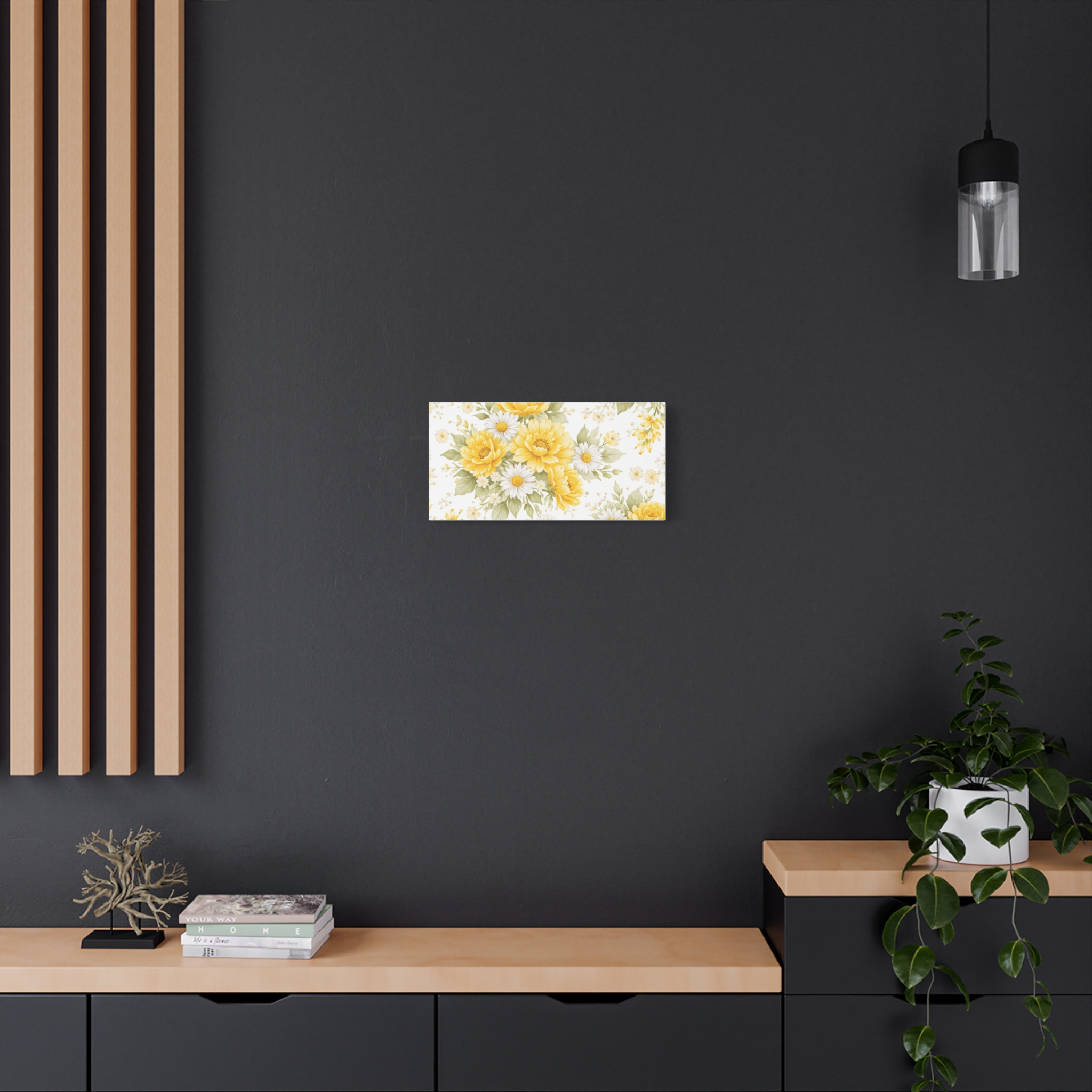 yellow floral canvas wall art — sunflower & daisy vintage bouquet matte print yellow floral canvas wall art — sunflower & daisy vintage bouquet matte print