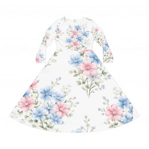 women's long sleeve dance dress (aop)