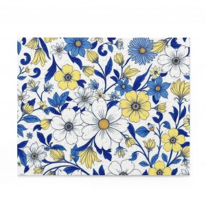 floral blue & yellow jigsaw puzzle — 120/252/500 piece decorative flower puzzle