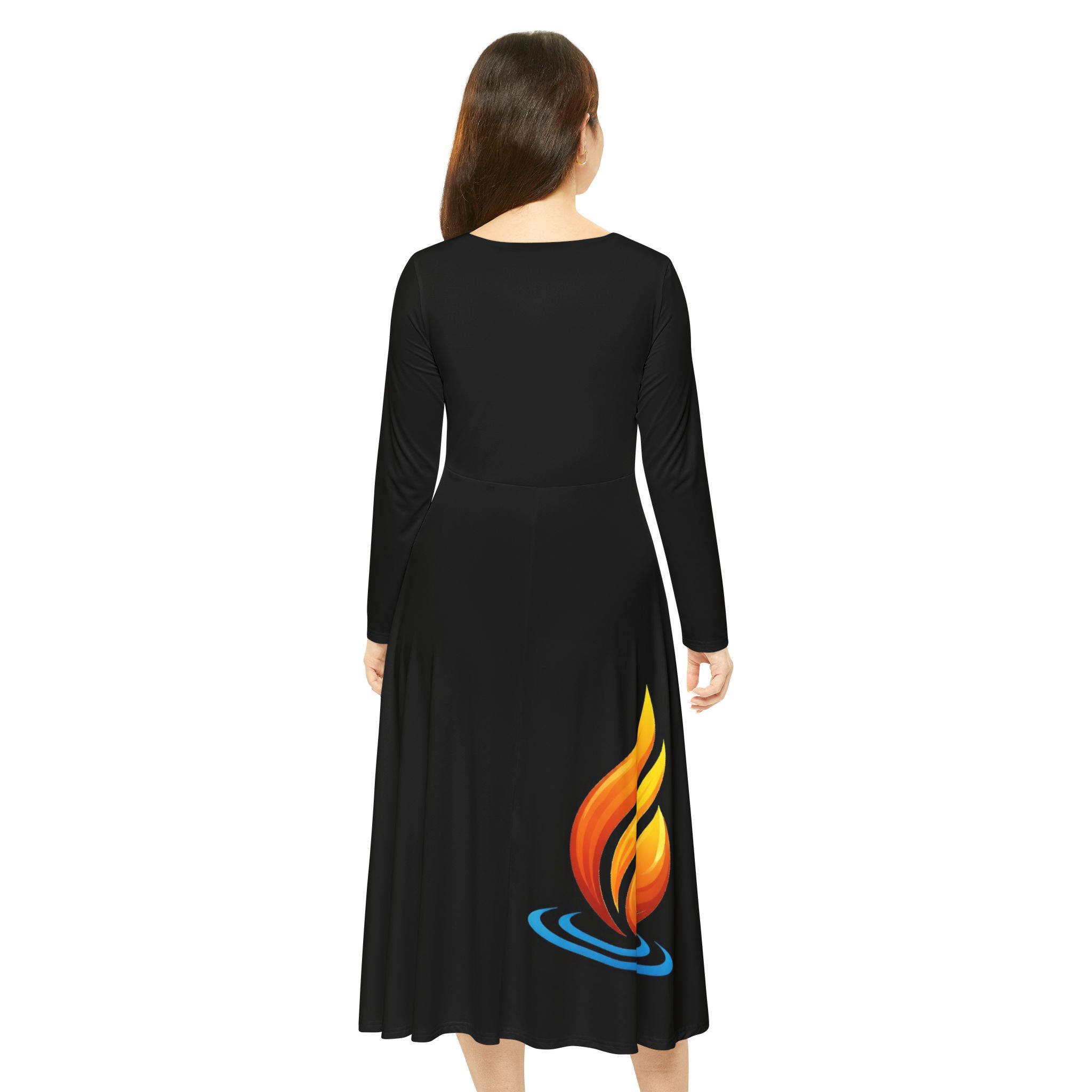 flame & water dance dress — long sleeve performance skirt flame & water dance dress — long sleeve performance skirt
