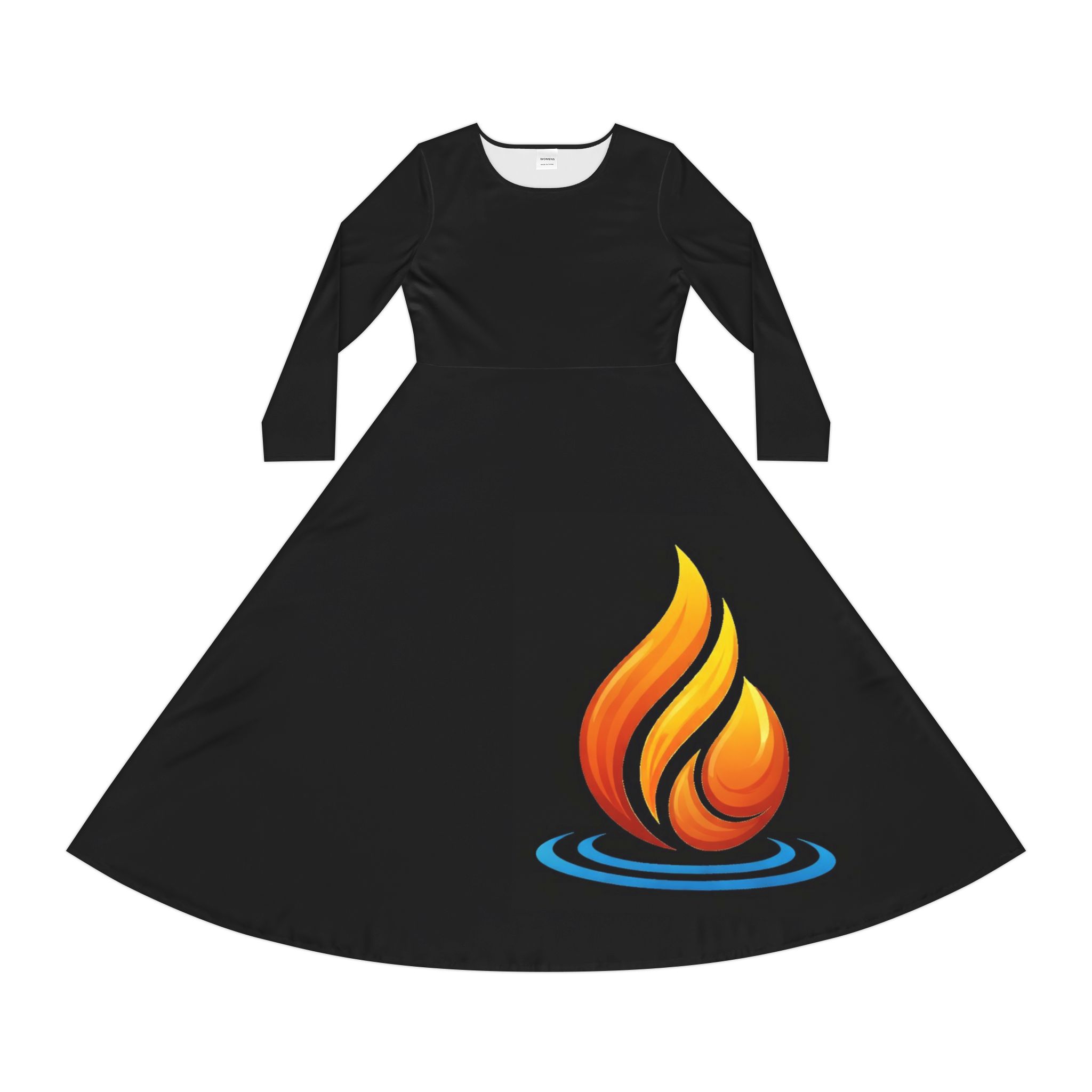 flame & water dance dress — long sleeve performance skirt flame & water dance dress — long sleeve performance skirt