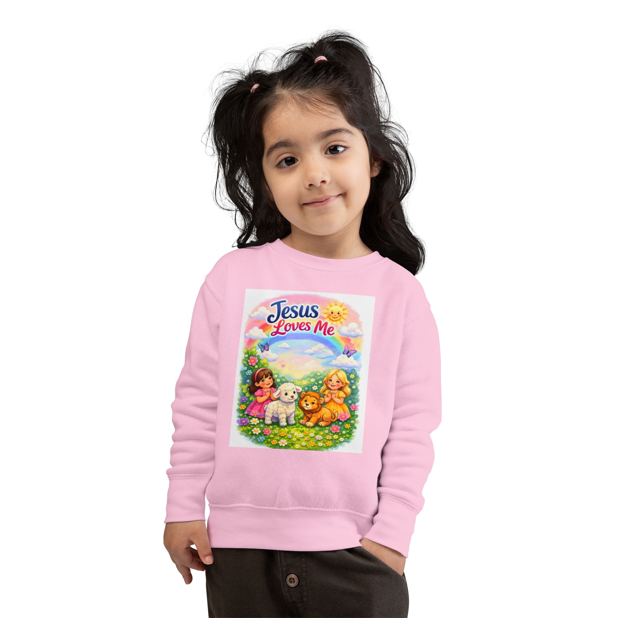 little girls sweatshirt "jesus loves me" & "child of god" little girls sweatshirt "jesus loves me" & "child of god"