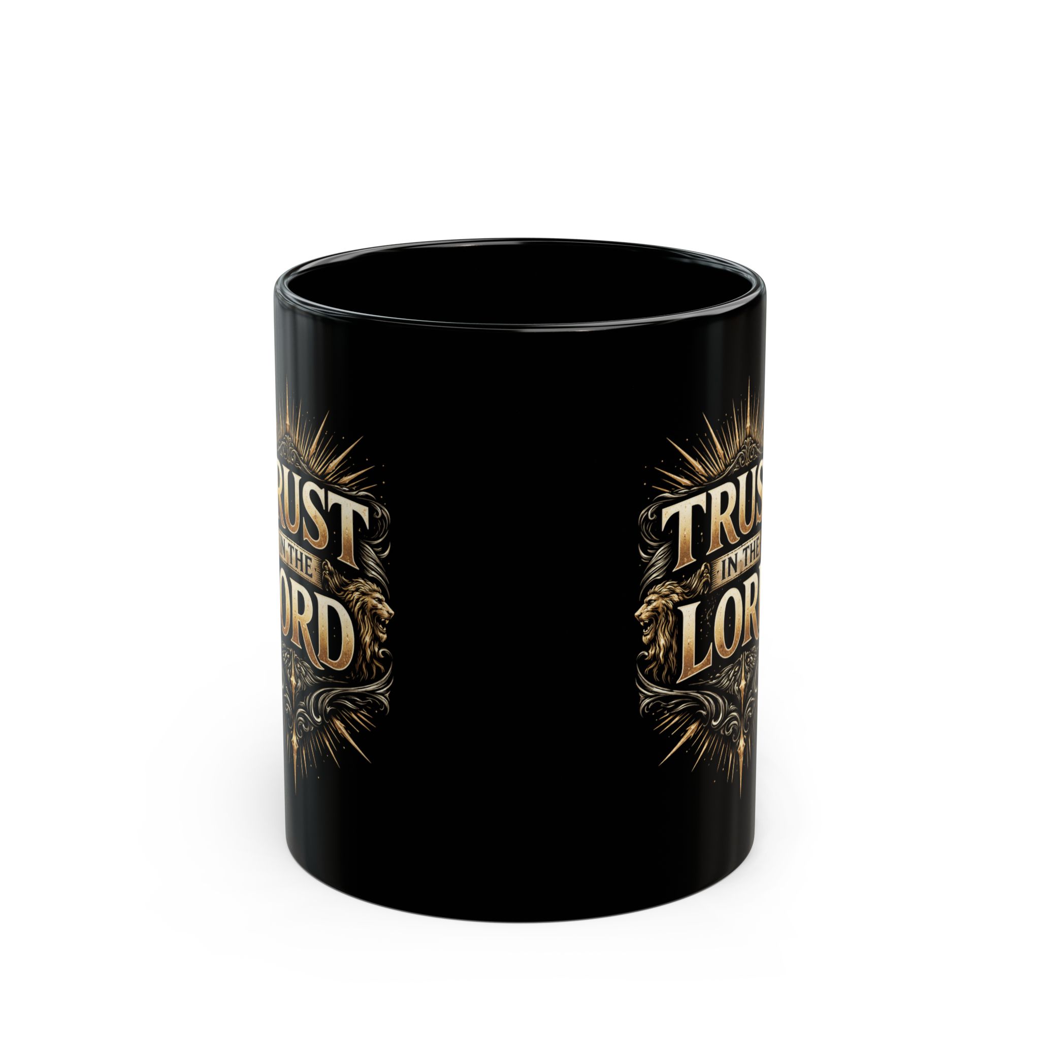 trust in the lord black coffee cup (11oz/15oz) trust in the lord black coffee cup (11oz/15oz)